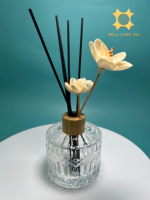 Bouteille en verre pour diffuseur de parfum d'ambiance 100ml 150ml 200ml 250ml avec bouchon à vis et sérigraphie, logo et couleur personnalisés