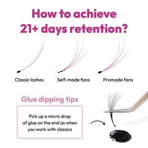 C, CC, D, DD, L, M Curl Premades thermocollés Volume Lashes 0.03 0.07 0.05 Promade Fans 3D Mixed Promade Extensionsdiy - Product Image 6