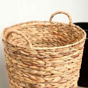 Cesta de jacinto de agua, venta al por mayor, cestas de almacenamiento duraderas ligeras hechas a mano, uso decorativo ecológico en la cocina del hogar - Product Image 4