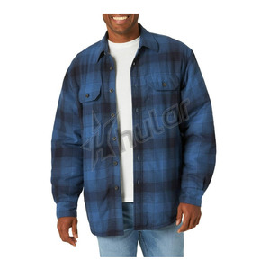 Vente en gros Chemise en flanelle matelassée 100% coton pour homme à manches longues Design à carreaux Fermeture à boutons Smart Casual pour le printemps Automne Fil - Product Image 5