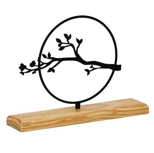 AK Laiton De Luxe Décoratif Artefact En Métal De Table Noir Poudre Enduit Finition Avec Base En Bois Pour Salon Décor - Product Image 3