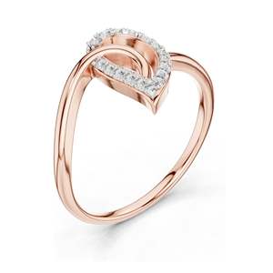แหวนเพชรรูปหัวใจ 0.115 กะรัต สำหรับผู้หญิง ความใส VVS-VS EF ทอง 18KT, 14KT, 10KT และเงิน 925 สีโรสโกลด์, สีเหลือง, สีขาว - Product Image 4