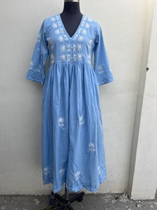 ชุดเดรสแม็กซี่ชายหาดสำหรับผู้หญิงชุดเดรสยาวปักลายผ้าฝ้ายผ้าลินินทรงยาวแบบลำลอง - Product Image 2