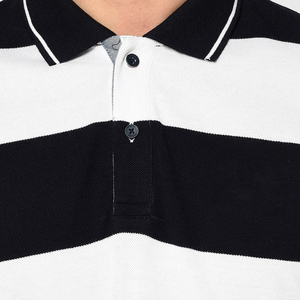 Venta caliente Hombre Casual Tops Ropa Combinación de colores Turn Down Collar 100% Algodón Polo personalizado camiseta - Product Image 6