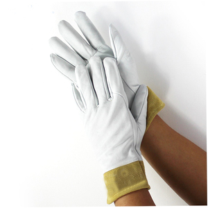 Guantes resistentes al fuego y al calor Cuero de grano Palma y cuero de vaca Cuero dividido Puño corto MIG TIG Guantes de soldadura para trabajos pesados - Product Image 6