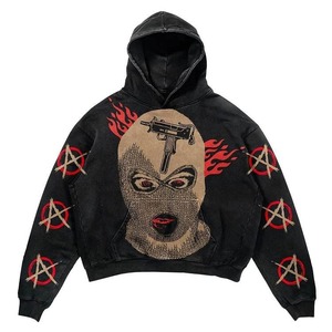 Sudadera con capucha y cremallera para hombre, 100% algodón, de corte holgado, gruesa, impermeable, con bordado personalizado y serigrafía en relieve, de fabricante OEM - Product Image 3