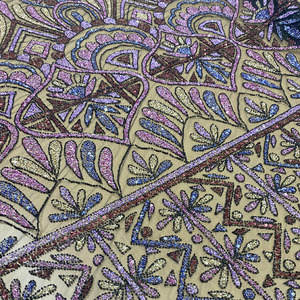 Vestido de novia blanco hecho a mano de alta calidad encaje y tela de cristal con cuentas brillantes y malla de máquina de bordado de lentejuelas - Product Image 1