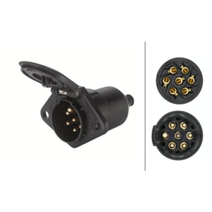 8JB008085001 - <b>Socket</b> - 24V - 7-Pin Connector - Screw Connection - Plastic - Black - MSP Export - Product Image 1