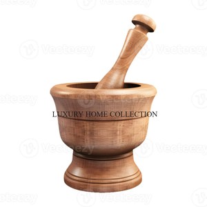 Juego de mortero y Maja de diseño rústico con un acabado natural perfecto para moler especias enteras y crear mezclas caseras - Product Image 4