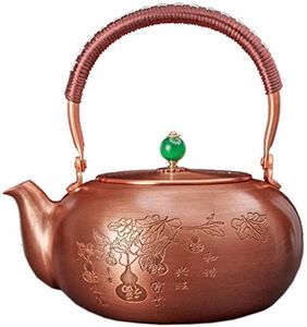 Bouilloire décorative en cuivre pour le style intérieur et les parties de thé occasionnelles faites avec amour par des artisans traditionnels du métal - Product Image 2