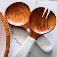 Set Sajian Salad Modern Berlapis Resin Warna Biru Produk Unik Ramah Lingkungan Aman untuk Mesin Cuci Piring Dapur Rumah Buatan India