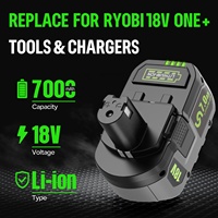 Stock UE - Batterie d'outil électrique Ryobi 18V 7.0Ah au lithium-ion rechargeable, batterie de remplacement pour les outils électriques originaux RYO 18V