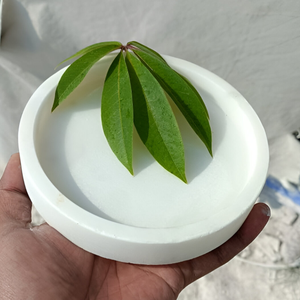 Bandeja de servicio de mármol, diseño redondo de cerámica para decoración del hogar, tocador de baño, exhibición de frutas o joyas, bandeja de servicio directa de fábrica - Product Image 4