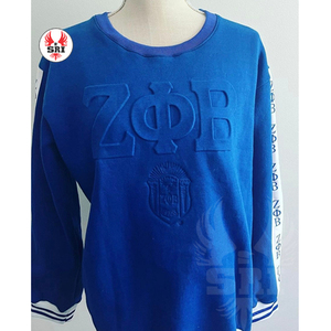 Jersey de estilo griego, sudaderas de lana de peso pesado para hombres, 100% algodón Zeta Blue Hip Hop Cotton Autum Sorority Beta sudadera - Product Image 1