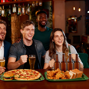 Nampan sepak bola melamin besar 16 inci dengan gagang, piring permainan ramah lingkungan plastik makanan ringan siang - Product Image 3