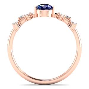 แหวนเงินแท้ 925 ประดับพลอยไพลินสีน้ำเงินทรงลูกแพร์ 0.75 กะรัต สำหรับผู้หญิง พร้อมใบรับรองคุณภาพจาก REYES Luxury - Product Image 4