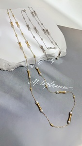 Collana Certificata Lerca con Coda di <span class=keywords><strong>Sirena</strong></span> in Oro 18k Au750, Perla Naturale d'Acqua Dolce Bianca Personalizzata, Catena <span class=keywords><strong>da</strong></span> 60cm per Donna - Product Image 2