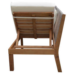 Cama de día reclinable para exteriores Thomas con material de madera maciza de teca y cuerda tejida Chusion blanca para uso en interiores y exteriores - Product Image 5
