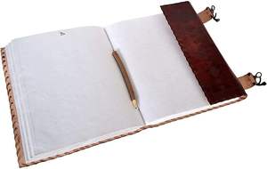 Diario de bolsillo encuadernado de cuero de estilo Vintage cosido sin forro diario de viaje libro sombras lindo agenda de negocios regalos de oficina él ella - Product Image 6