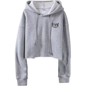 Haute qualité Design Original mode manches longues haut court sweats à capuche avec conception personnalisée épaule tombante haut court sweats à capuche - Product Image 1