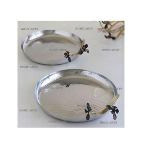 Ensemble de bols à dessert martelés en aluminium au design attrayant de 2 bols à nourriture décoratifs de différentes tailles pour la maison et l'hôtel - Product Image 6