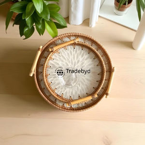 ถาดหวายสานแบบเคลื่อนย้ายได้สไตล์พรีเมียมเป็นมิตรต่อสิ่งแวดล้อมหรูหราใช้ในบ้านอเนกประสงค์ - Product Image 3