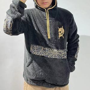 Custom Embroidery Logo 1/4 Zip Pullover Sweatshirt High Quality <b>Mens</b> <b>Sherpa</b> <b>Fleece</b> Streetwear <b>Hoodies</b> - Product Image 1