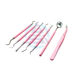 Juego de sondas de examen de acero inoxidable Manual de laboratorio de dentista, herramientas de limpieza higiénica con escalador de selección, pinzas de espejo, escalador de sonda - Product Image 1