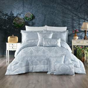 Luxury All-Season Comforter Set Vittoria | 10 Pieces Copland Comforter Set, King, 260x240 cm, 300, Cyan - Product Image 2