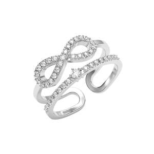 Anillos de Plata de Ley 925 de Primera Calidad para Mujer, Chapados en Rodio, con Diamantes de Circonio, Anillo con Incrustaciones de Números para Hombre - Product Image 1