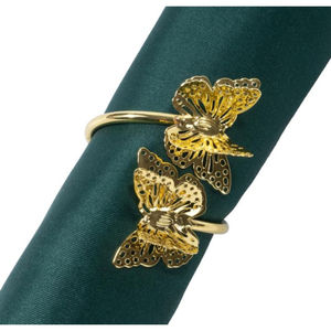 Nouveau Design Élégant Or Papillon Décoratif Rond De Serviette De Qualité Supérieure En Métal Anneau De Serviette Porte-Mouchoirs À Un Prix Raisonnable - Product Image 2