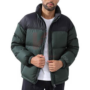 Chaqueta acolchada de bloque de color grueso para hombre, abrigo de esquí de invierno cálido con cuello levantado y cremallera frontal, diseño personalizado OEM a granel - Product Image 6