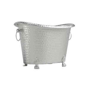 Hammered Design Self Standing Stainless Copper <b>Bucket</b> with Tong for Chilled <b>Drinks</b> and Easy Serving Metal Cooler - Product Image 4