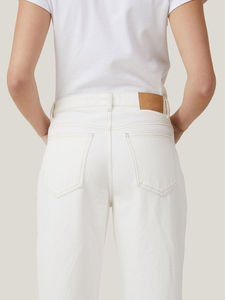 Pantalones vaqueros anchos relajados blancos 2025 de algodón para mujer de la mejor calidad, pantalones vaqueros transpirables con diseño de logotipo personalizado para mujer, servicio OEM - Product Image 5