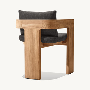 Elegante Silla de comedor de estilo nórdico con marco de madera y cojín a prueba de Sol para ambientes de comedor contemporáneos minimalistas - Product Image 3