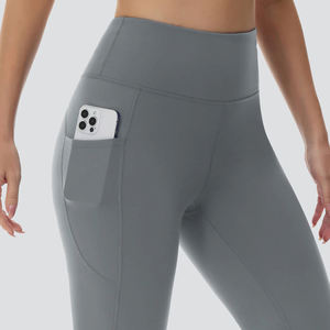 Pantalon Cargo élégant et confortable pour femmes en bas quantité minimale de commande Vêtements de sport décontractés Pantalon Cargo évasé à poche pour femmes - Product Image 5