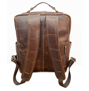 Pochette de transport dissimulée sur le dos femme sac à dos en cuir voyage femmes sac à dos avec matériel en laiton antique - Product Image 3