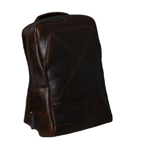 Sac à dos en cuir véritable pour ordinateur portable Fermeture éclair géométrique Imperméable Designer Voyage École Travail Bureau Classique Tendance Sac ALLB96 - Product Image 3