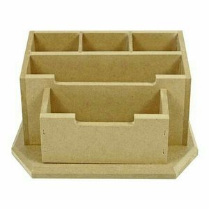 Caddy élégant en bois pour rangement de vanité de salle de bain fournissant un organisateur pour les serviettes de maquillage de soins de la peau et les essentiels de toilettage facilement - Product Image 1