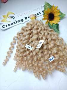 Color rubio rizado I-Tip Hair doble extensiones de cabello dibujado de Vietnam cabello crudo vietnamita - Product Image 4