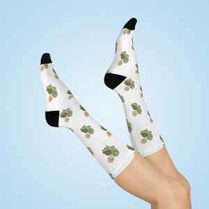 Chaussettes de sport en coton à motif de cactus personnalisé pour hommes et femmes Chaussettes à sublimation ODM respirantes Chaussettes amusantes personnalisées vente en gros - Product Image 5