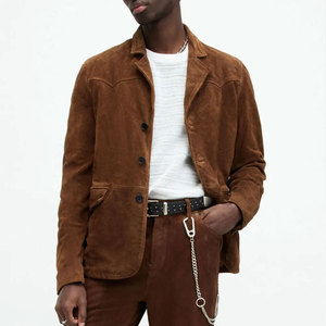 Abrigos y chaquetas de piel de ante para hombre a la moda, venta al por mayor, abrigos de piel de ante con logotipo de color personalizado para hombre - Product Image 1