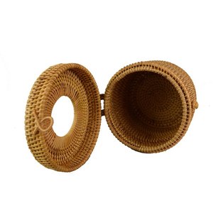 Couverture de boîte à mouchoirs en rotin naturel carré tissé porte-serviettes facial produit agricole - Product Image 6