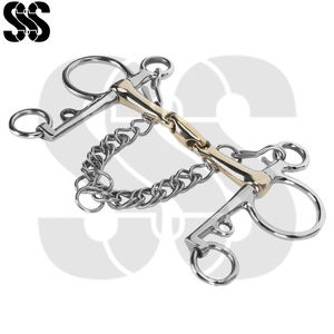 Mors Pelham en acier inoxydable, double rênes, poli miroir, embouchure pour cheval, contrôle à double action, distribution de pression uniforme, pour spectacle - Product Image 5