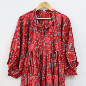 Vestido MIDI informal con estampado de bloques florales, cuello profundo con cuerda, minivestido de silueta holgada, cintura Natural para verano - Product Image 1