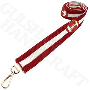 Accessoire de sangle perlée Orange violet Design de patte de coton fait à la main pour le jour du jeu Accessoire d'esprit d'équipe de soutien de ventilateur de talonnage pour - Product Image 5