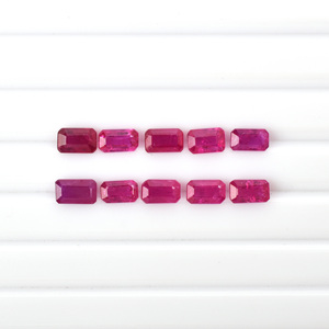 3x5มม. พลอยทับทิมโมแซมเบียธรรมชาติสีอุ่นตัดทรงแปดเหลี่ยมสีชมพูแดงอัญมณีหลวมสำหรับทำสร้อยข้อมือสร้อยคอ - Product Image 1