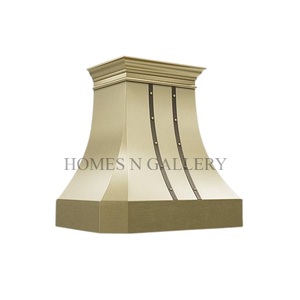 ปล่องไฟบรูคลินในครัวทำจากสเตนเลสสตีลที่ดูดควันทองเหลืองติดผนังดีไซน์คลาสสิกไม่เหมือนใคร - Product Image 5