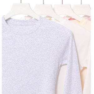 Nuevo logotipo personalizado impreso manga completa mujer camiseta alta demanda precio al por mayor personalizable Color sólido camisetas - Product Image 6