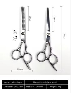 Ciseaux de barbier en acier inoxydable poli argenté, pointe aiguë, ciseaux à cheveux pour la coiffure, fournitures pour salon de coiffure - Product Image 6